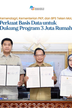 Kemendagri, Kementrian PUPR dan BPS Teken MoU Untuk Perkuat Basis Data Program 3 Juta Rumah